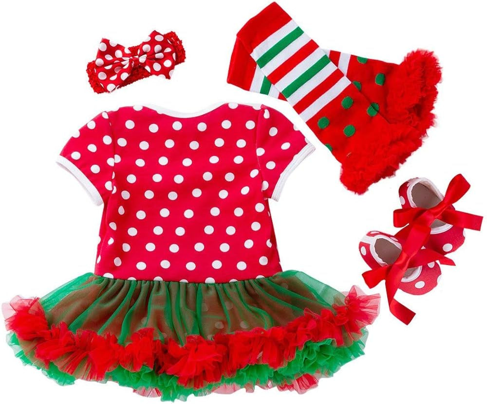 Baby Girls First Christmas Costumes Elf Lil Outfit Newborn Xmas