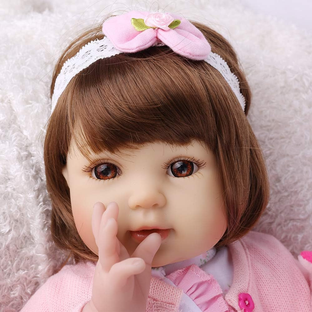 Reborn Baby Girl Doll Clothes Fit 20-22 Inch Newborn Baby Doll Rainbow Pattern Costume Suit Clothing Accessories Set for Gift 5 Pcs