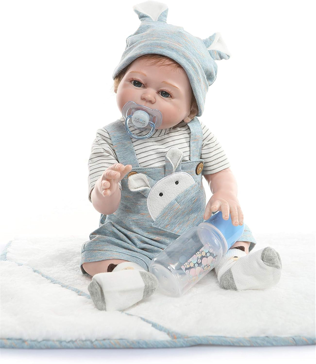 Reborn Baby Doll 20 Inch Lifelike Boy or Girl Dolls Full Body Soft Vinyl 50Cm Anatomically Correct Newborn Washable Bath Toy Gifts for Girl (Boy-1)