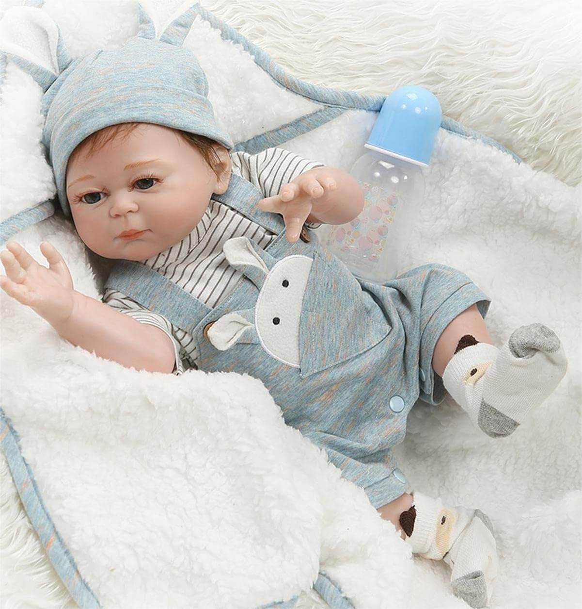 Reborn Baby Doll 20 Inch Lifelike Boy or Girl Dolls Full Body Soft Vinyl 50Cm Anatomically Correct Newborn Washable Bath Toy Gifts for Girl (Boy-1)