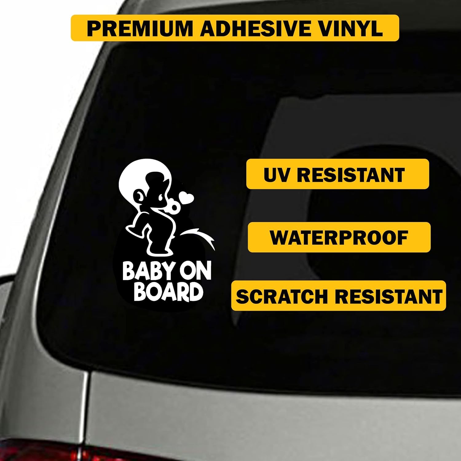 Baby on Board Sticker for Cars Funny Cute Safety Caution Decal Sign for Car Window and Bumper No Need for Magnet or Suction Cup - Peeing Boy