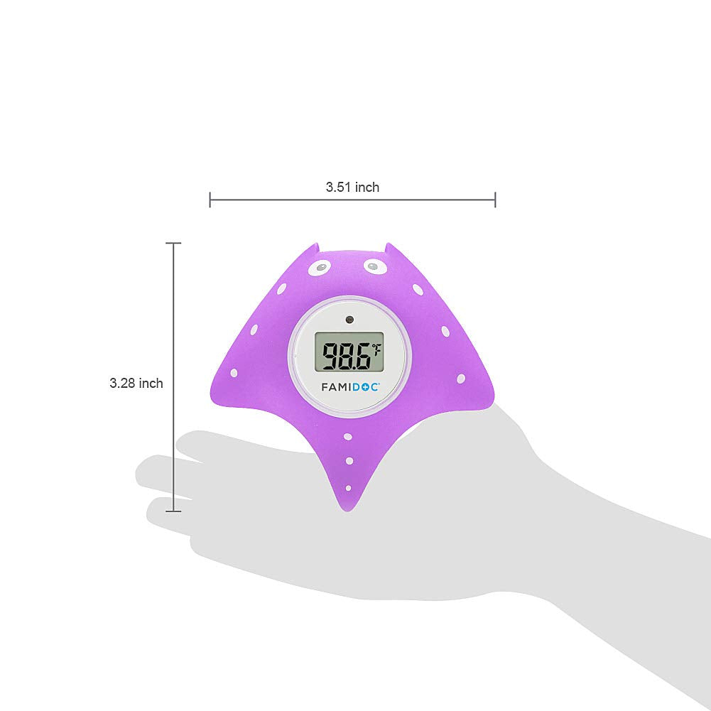 Baby Bath Thermometer with Room Thermometer NEW Upgraded Sensor Technology for Baby Bath Tub Floating Toy Thermometer (Purple)