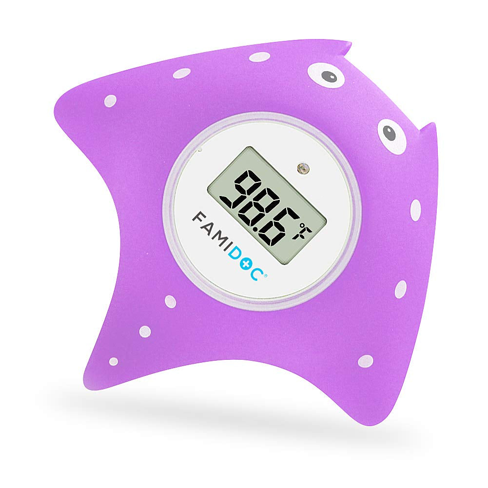 Baby Bath Thermometer with Room Thermometer NEW Upgraded Sensor Technology for Baby Bath Tub Floating Toy Thermometer (Purple)