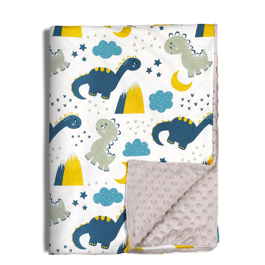 Blanket Unisex Newborn, Ultra Soft Minky with Double Layer Dotted Backing Receiving Dinosaur Blankets, for Toddler Infant Baby Nursery Bed Blankets Stroller Crib Shower Gifts, 30"X 40"